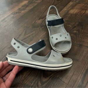 Crocs Crocband Cruiser Boys Sandals- Gray and Navy